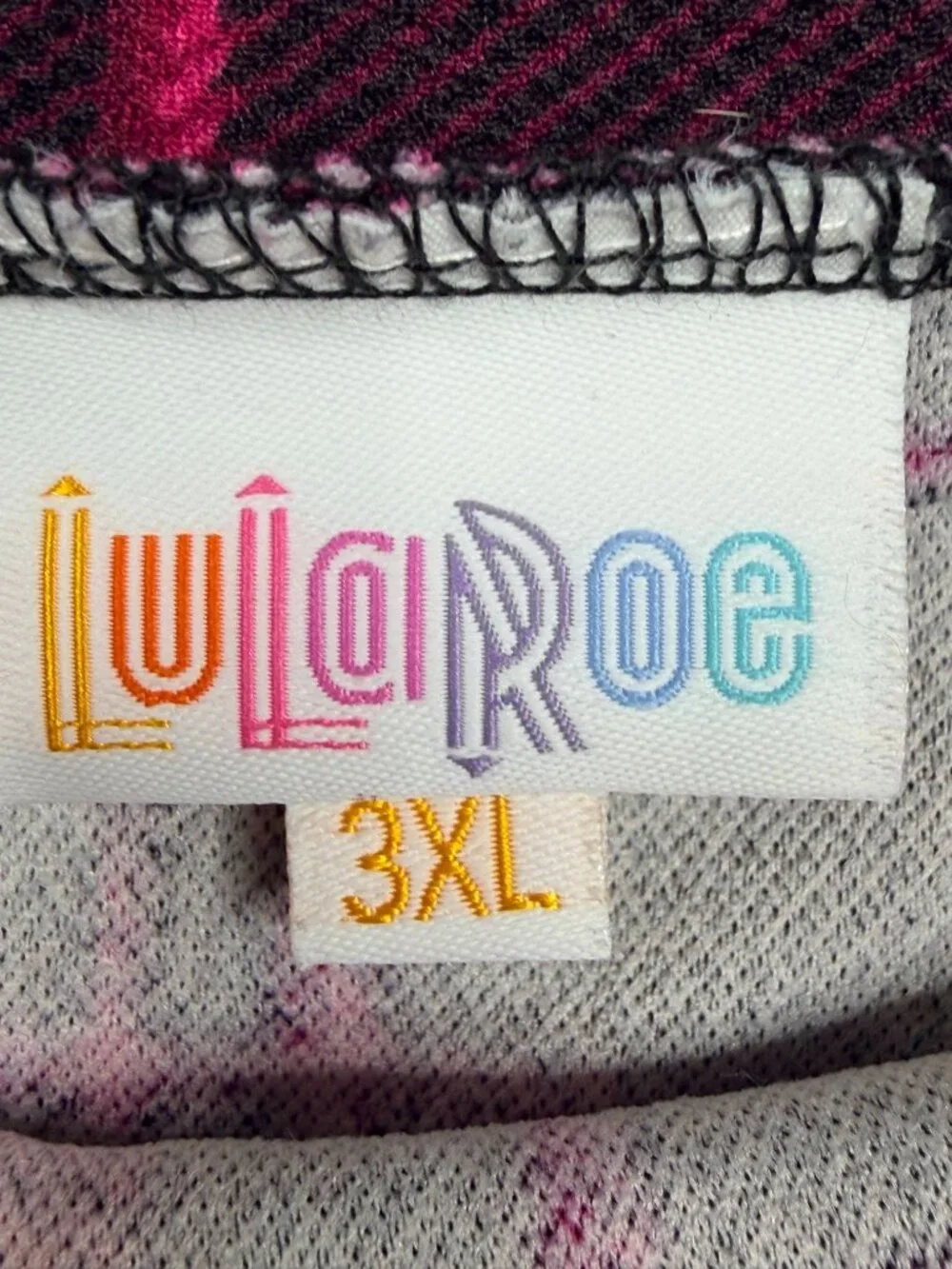 2/$30 LuLaRoe Plaid Pullon Pencil Skirt Black Pink 3XL #A3147